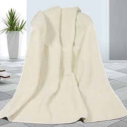 Bellatex Vlnená deka Európska Merino biela, 155 x 200 cm