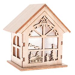 Drevený LED domček Christmas cabin hnedá​ , 8 x 6,5 x 5,5 cm