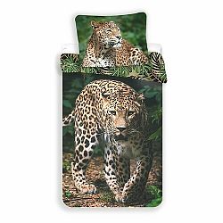 Jerry Fabrics Bavlnené obliečky Leopard green, 140 x 200 cm, 70 x 90 cm