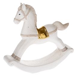 Porcelánový hojdací koník biela, 17,5 x 16,5 cm​