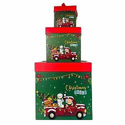 Toro Sada vianočných darčekových krabíc so stuhou Christmas Truck, 3 veľkosti