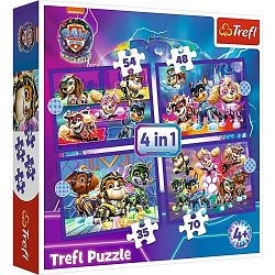 Trefl Puzzle Labková patrola Hrdinovia, 4v1 (35, 48, 54, 70 dielikov)