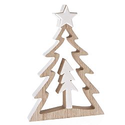 Vianočná dekorácia Wooden Tree, 12,2 x 17,5 x 2,4 cm