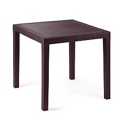 Záhradný stôl Ratan Lux, 73 x 75,5 x 75,5 cm, wenge