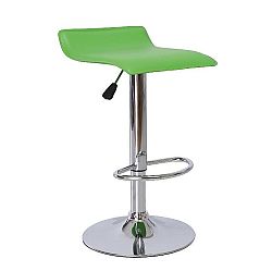 Barová stolička, ekokoža zelená/chróm, LARIA New