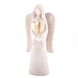 Betónový anjel so srdcom, 27,5 cm