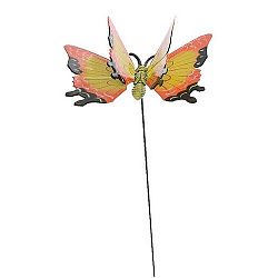 Dekorácia Motýlik oranžová, 15 cm