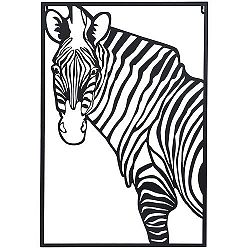 Koopman Závesná kovová dekorácia Zebra biela, 30 x 40 cm
