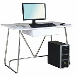 PC stôl, biela/extra vysoký lesk, EDGAR