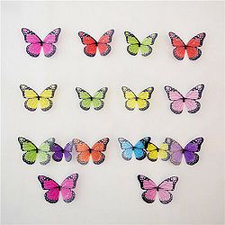 Samolepiace 3D motýle farebné, 19 ks 