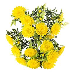 Umelé kvetiny chryzantéma, žltá, 30 cm, HTH